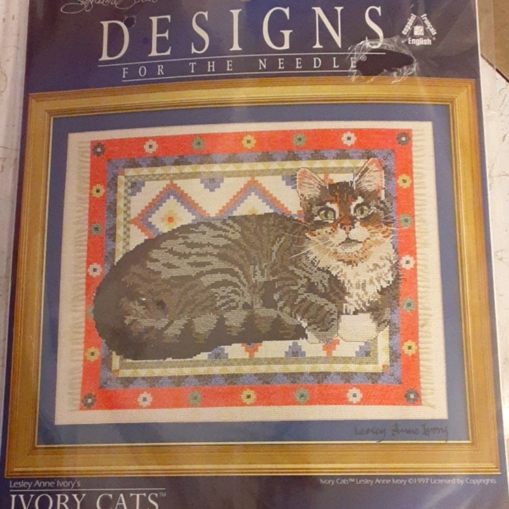 Designs For The Needle "Ivory Cats" Counted Cross Stitch Kit New